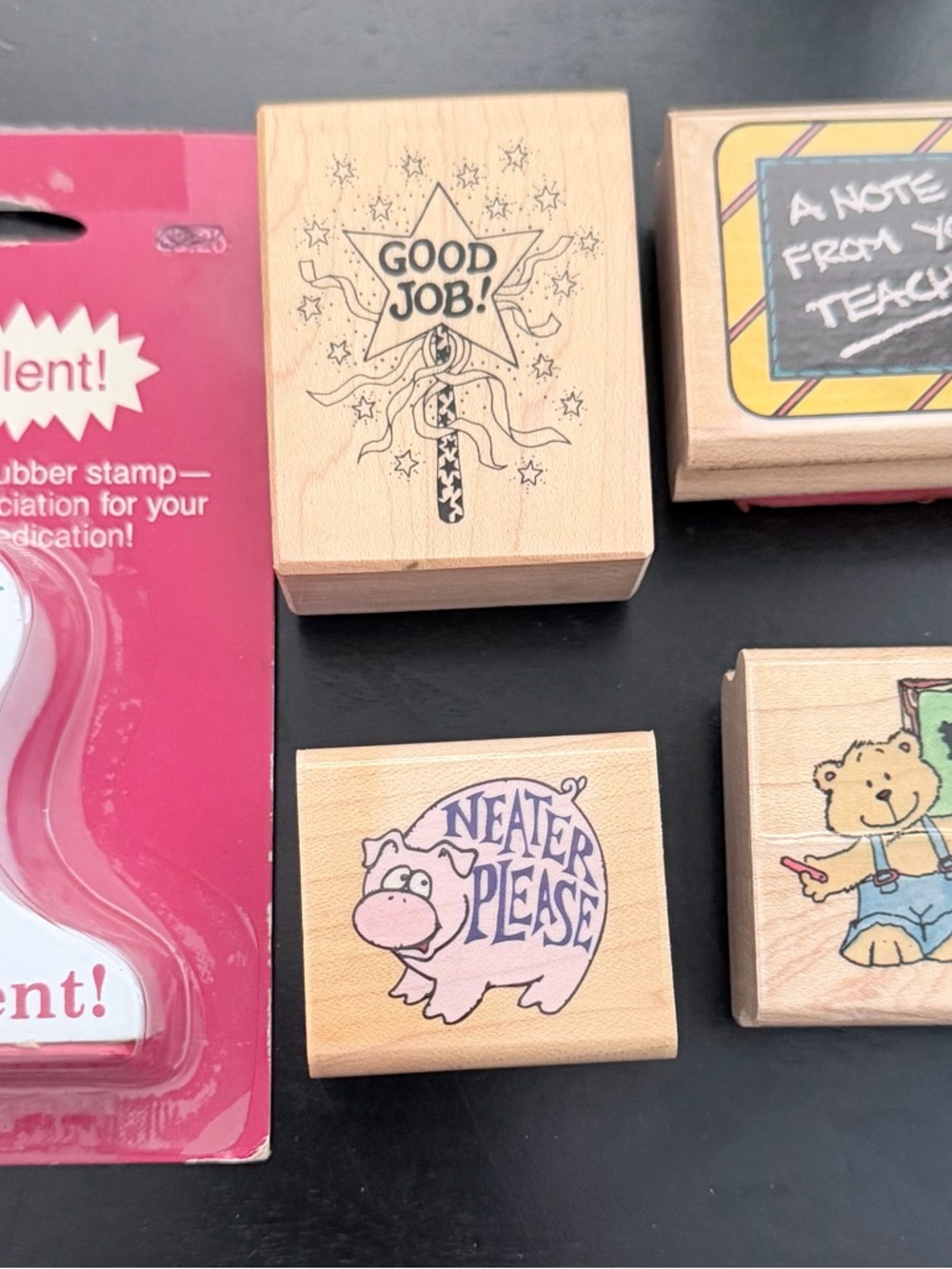 Teacher wooden stamp bundle